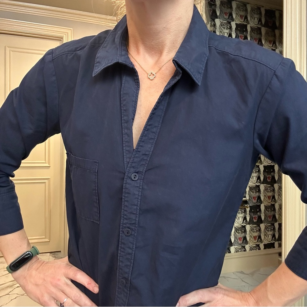 Michael Stars |Small Navy cotton Shirt dress - Picture 7 of 9
